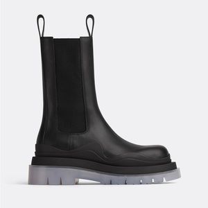 Authentic Bottega Venetta Tire Chelsea Boot - Black/Transparent